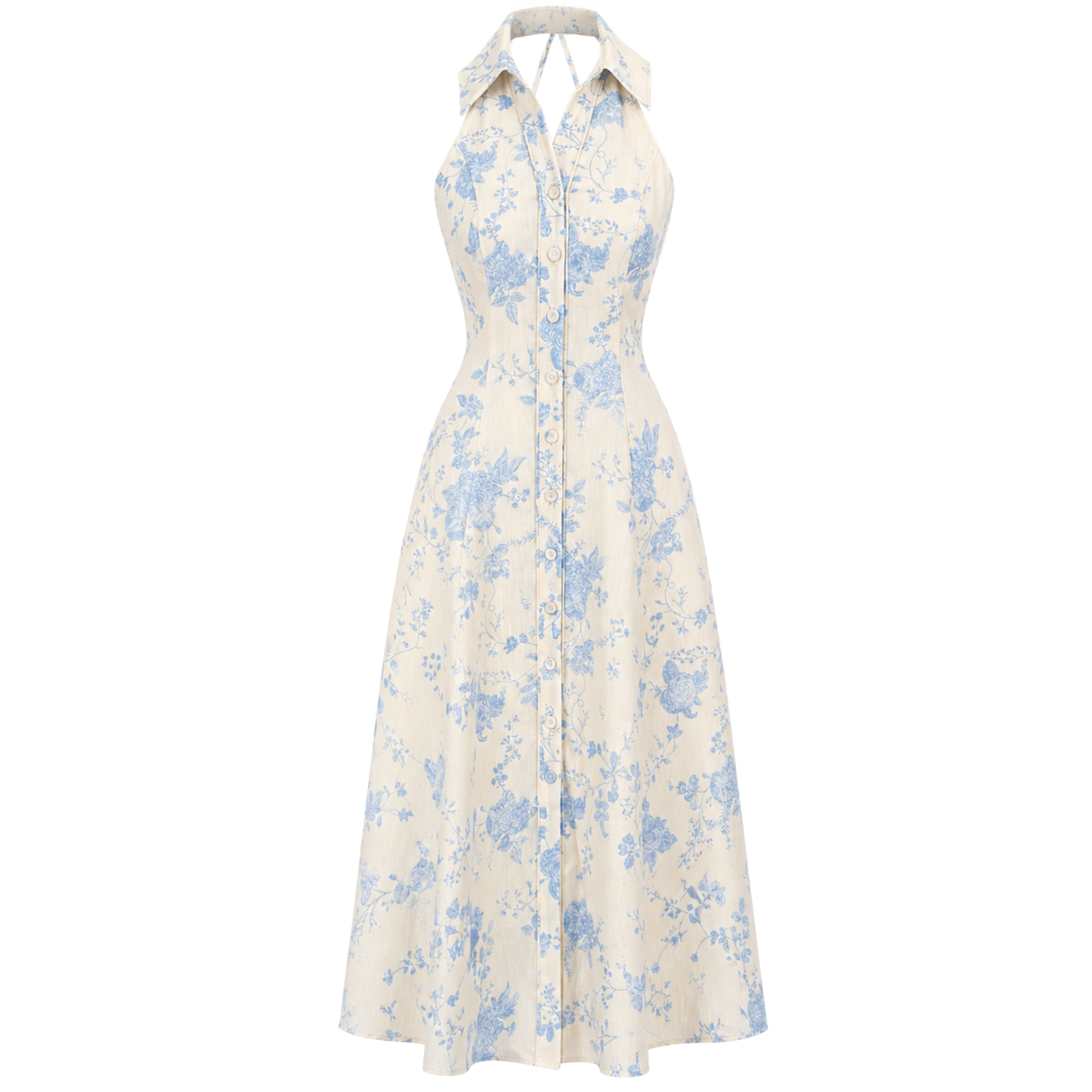 BACK DETAIL FLORAL PRINT DRESS