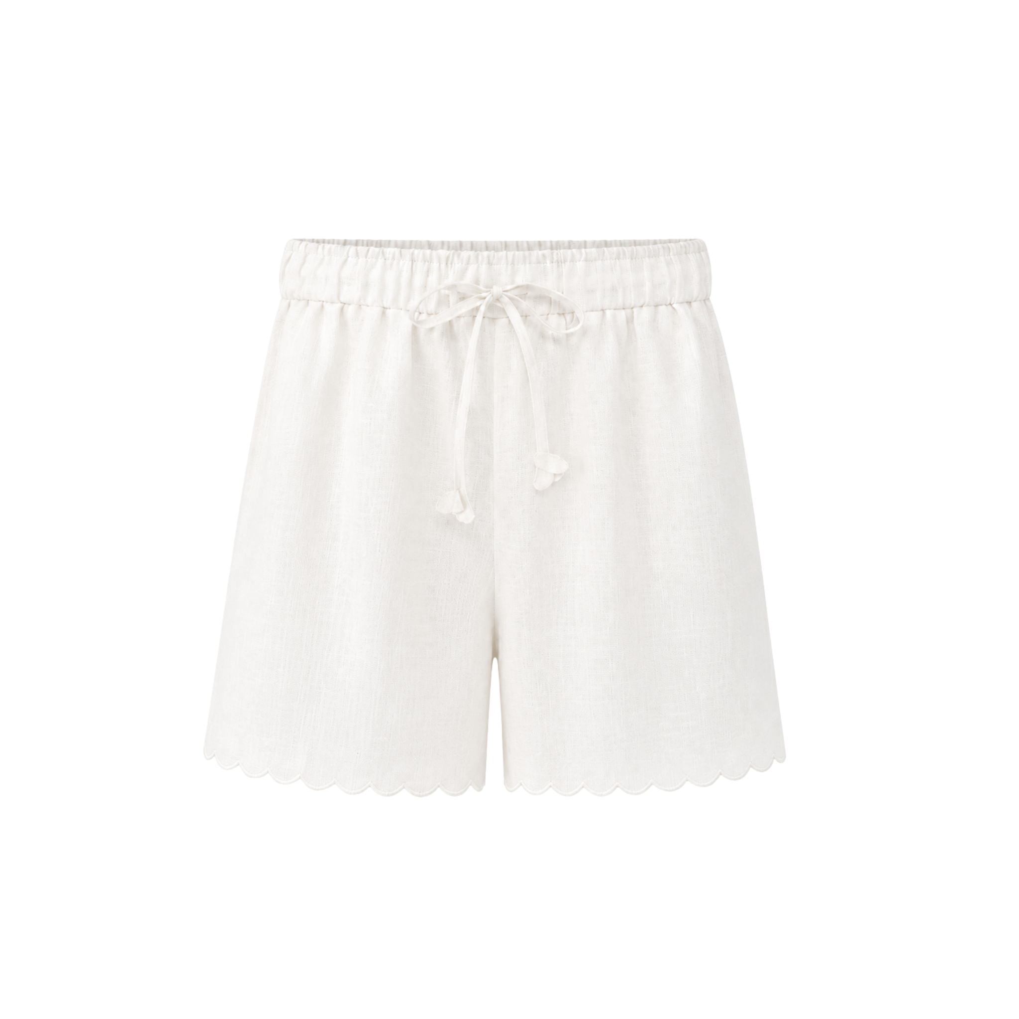 100% LINEN VEST AND SHORTS SET ECRU