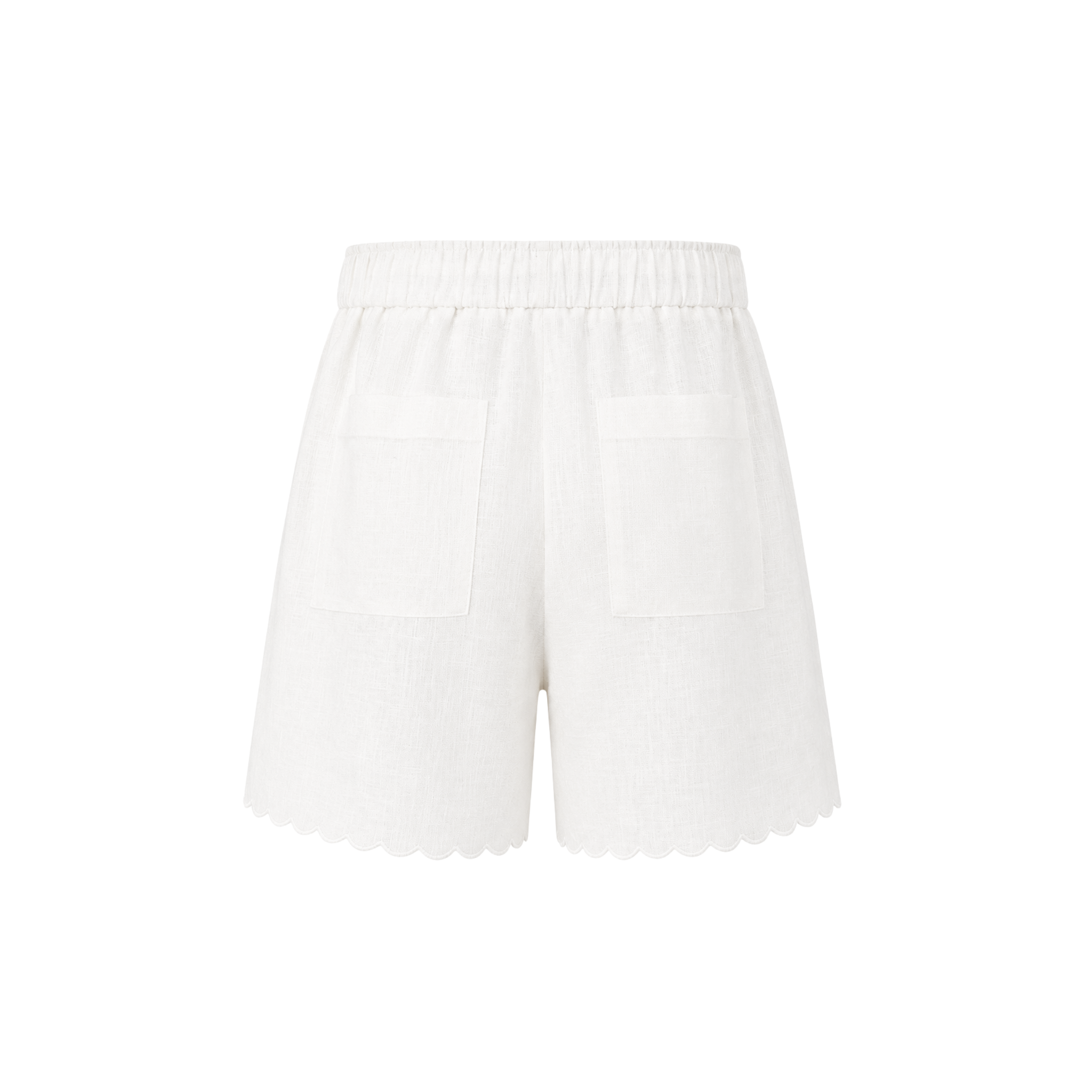 100% LINEN VEST AND SHORTS SET ECRU