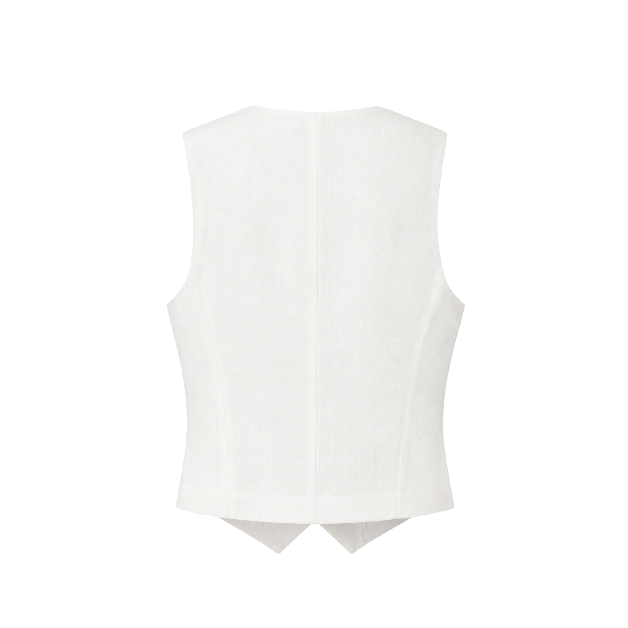 100% LINEN VEST AND SHORTS SET ECRU
