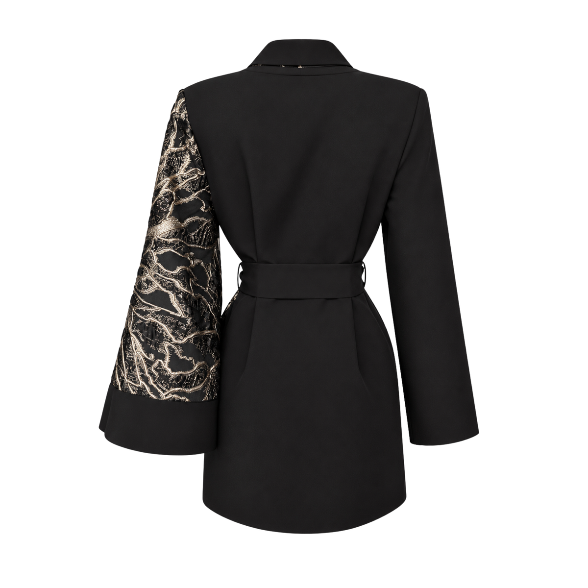 JACQUARD SLEEVE DETAIL DESIGN SET BLACK