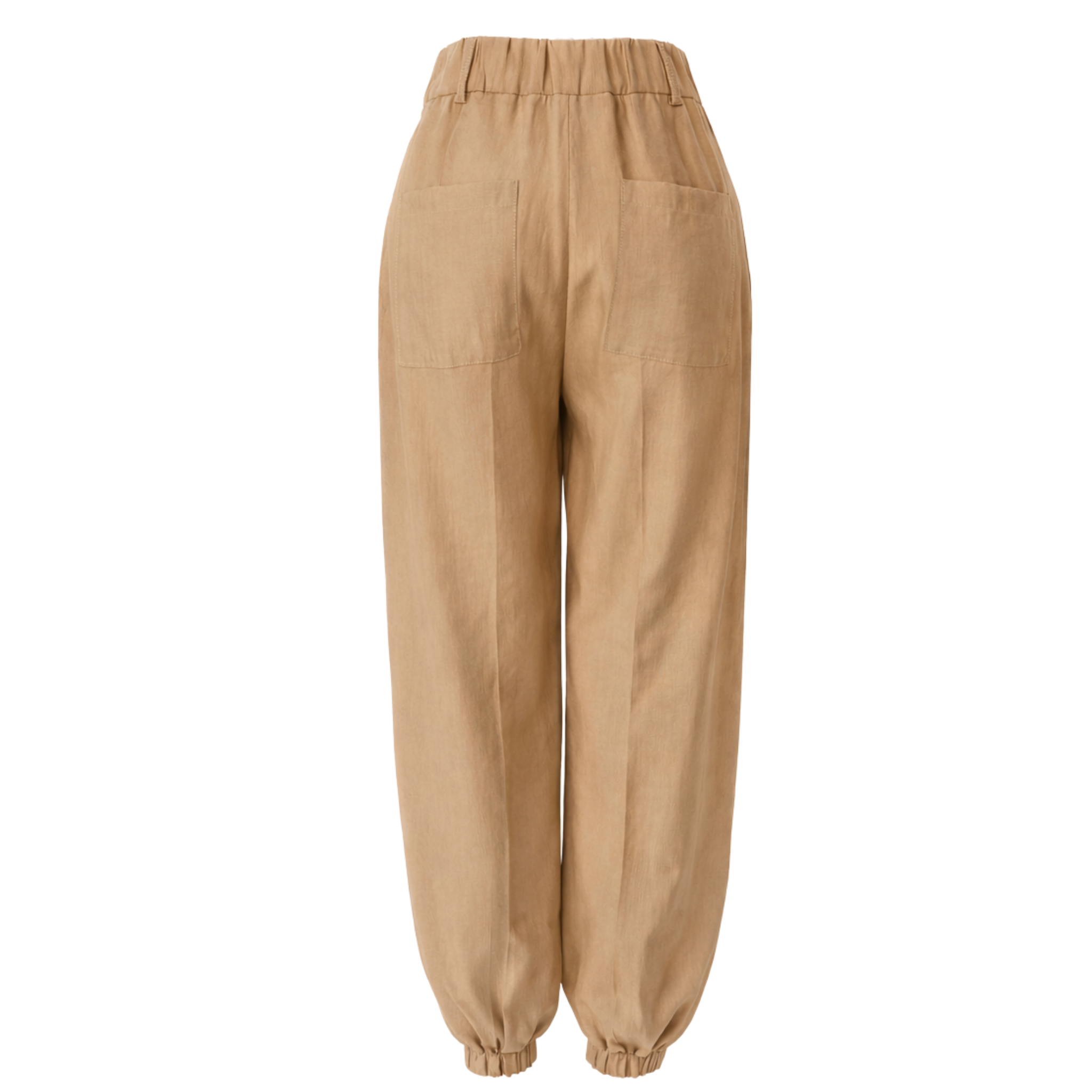 LEG DETAIL TENCEL TROUSERS CAMEL