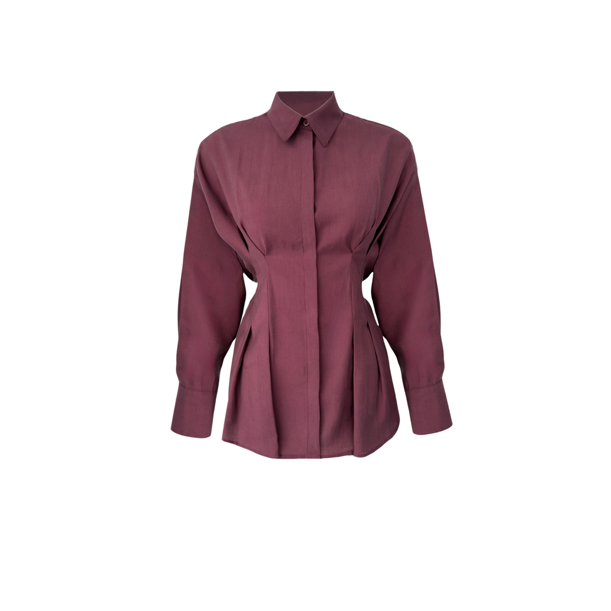 TIE WAIST DETAIL TENCEL SET BURGUNDY