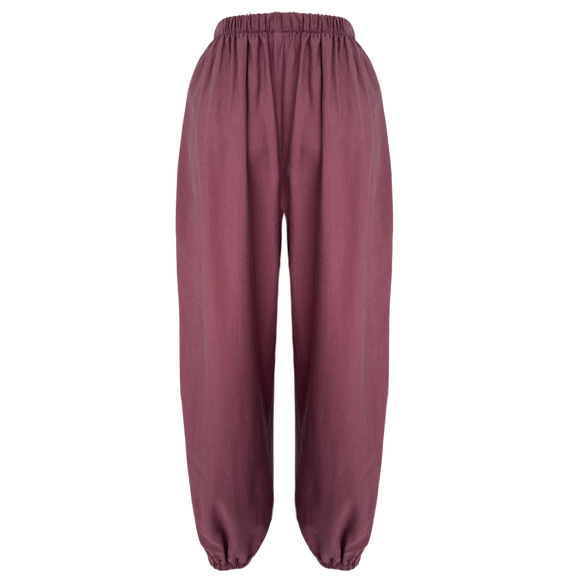 TIE WAIST DETAIL TENCEL SET BURGUNDY