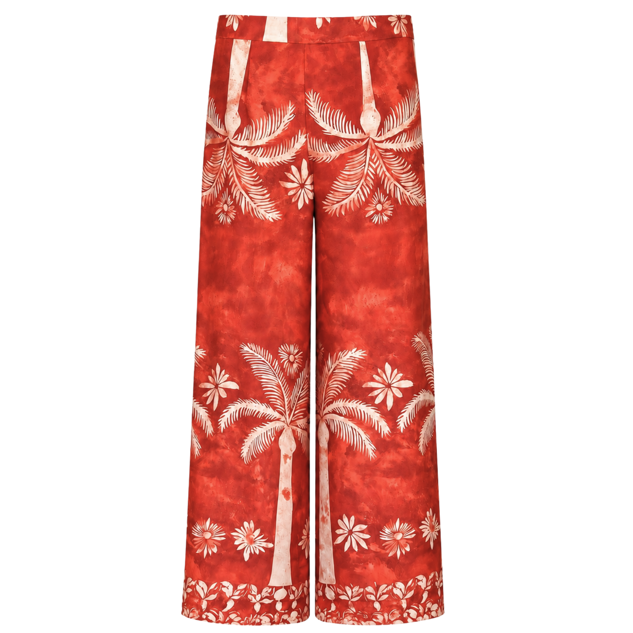 TROPICAL PRINT ASYMMETRIC NECKLINE SET CORAL