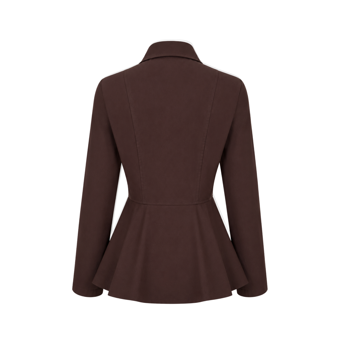 RUFFLE DETAIL GOLD EMBELLISHED SHIRT CHOCOLATE BROWN