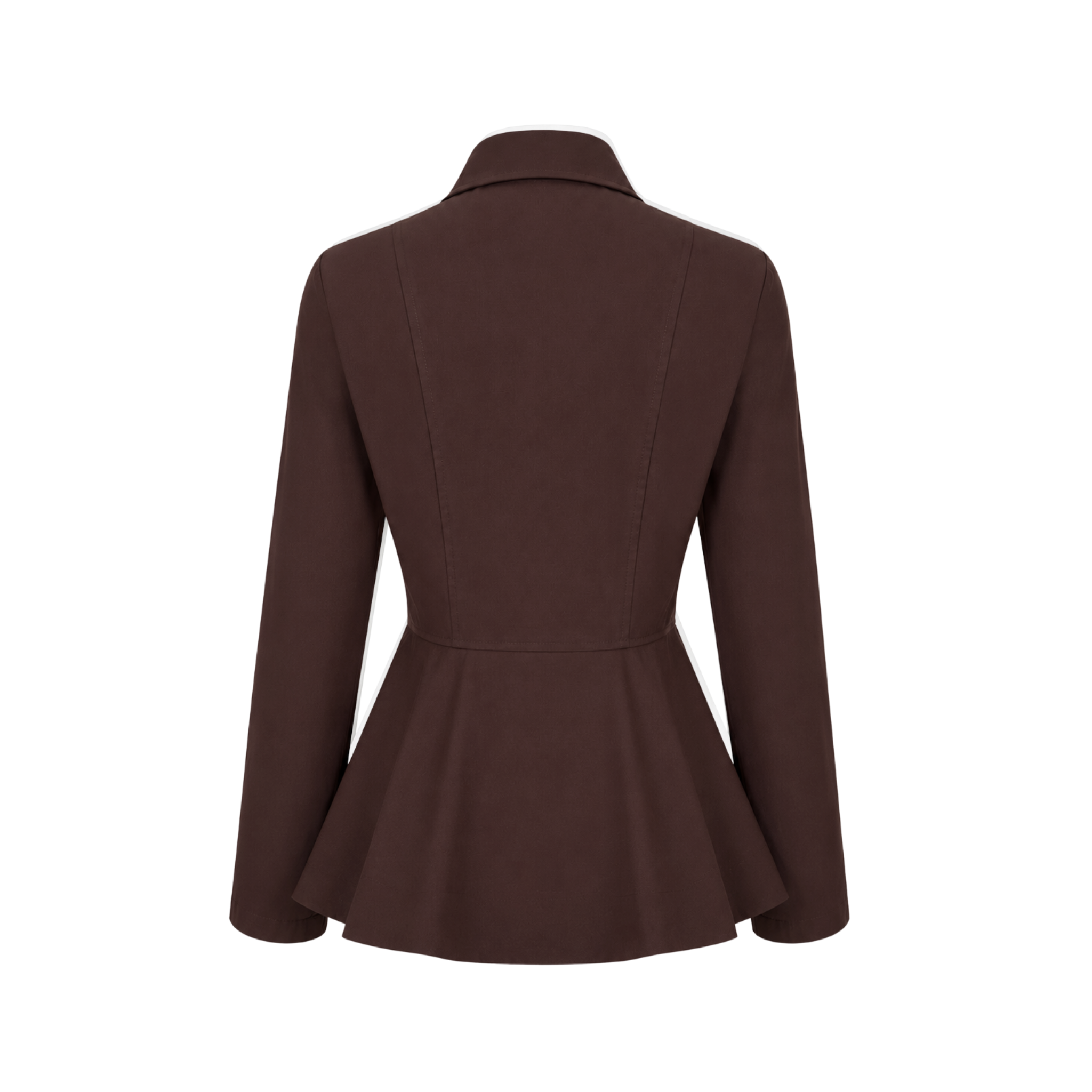 RUFFLE DETAIL GOLD EMBELLISHED SHIRT CHOCOLATE BROWN