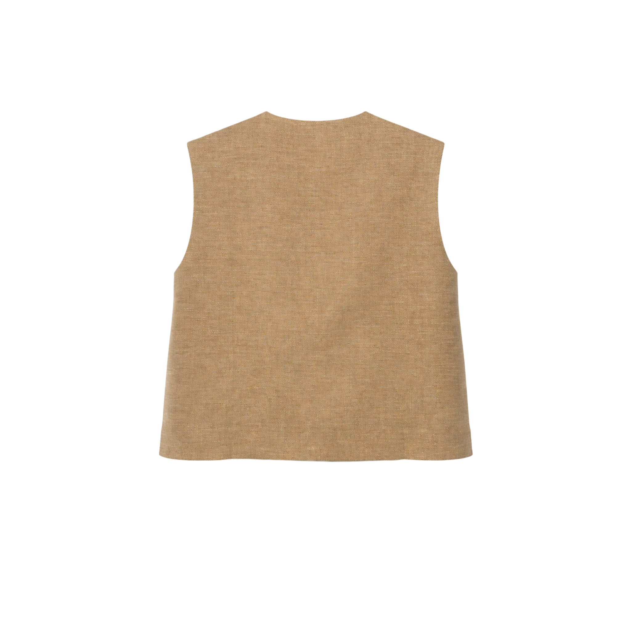 CHAIN DETAIL VEST AND PENCIL SKIRT SET CAMEL