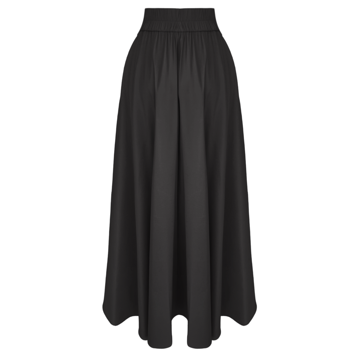BOW DETAIL MAXI LENGTH TAFFETA SKIRT BLACK