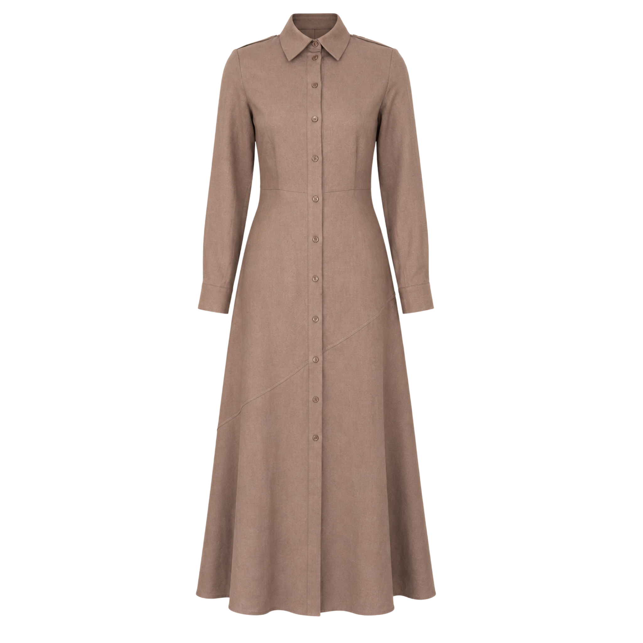 100% LINEN SHIRT DRESS MINK
