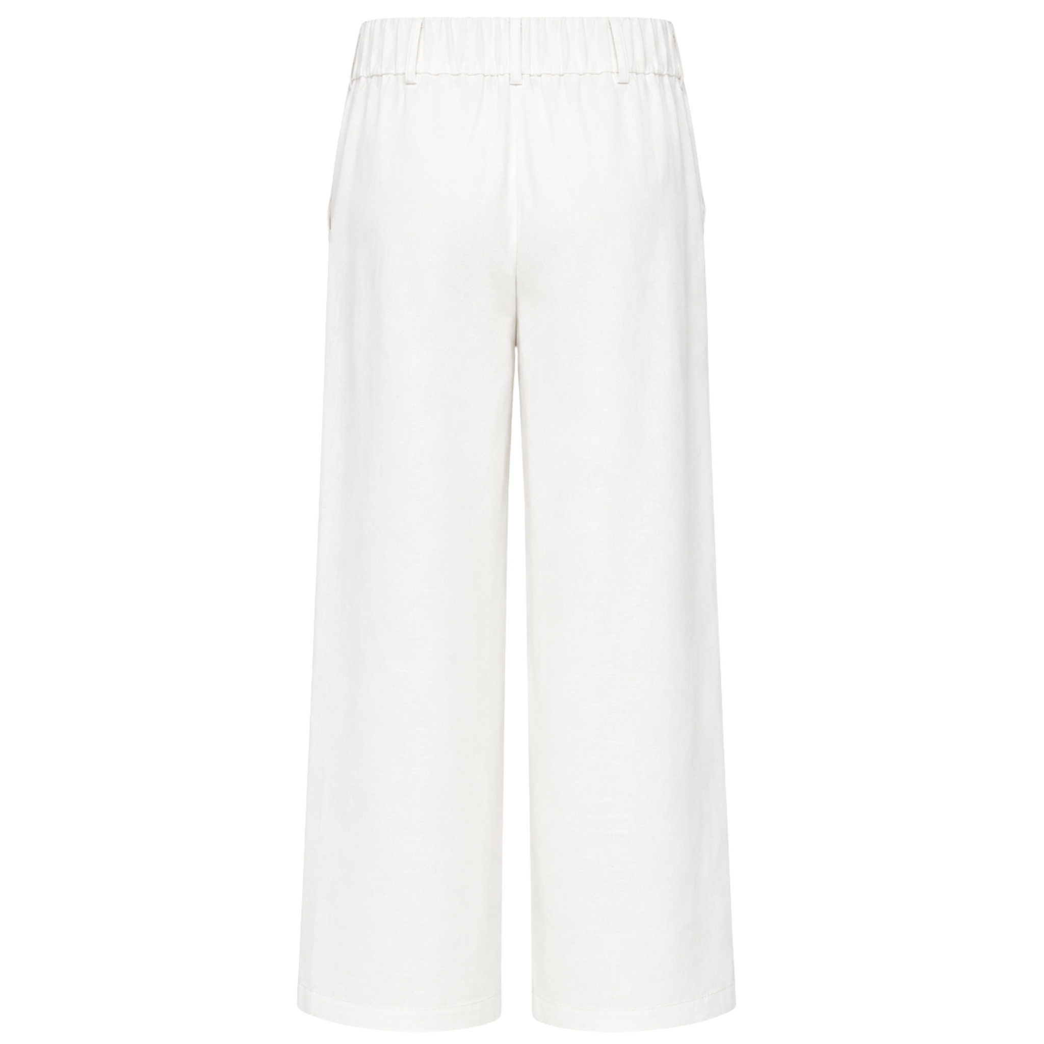 FULL-LENGTH LINED 100% LINEN TROUSERS WHITE