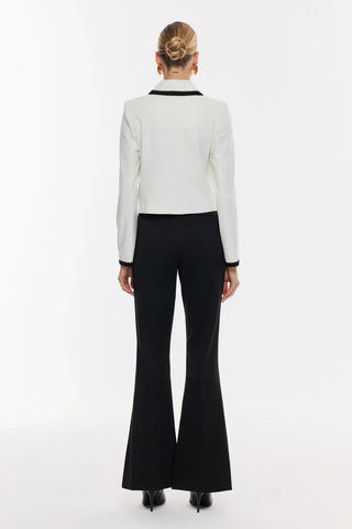 GOLD BUTTON DETAIL SHORT JACKET ECRU