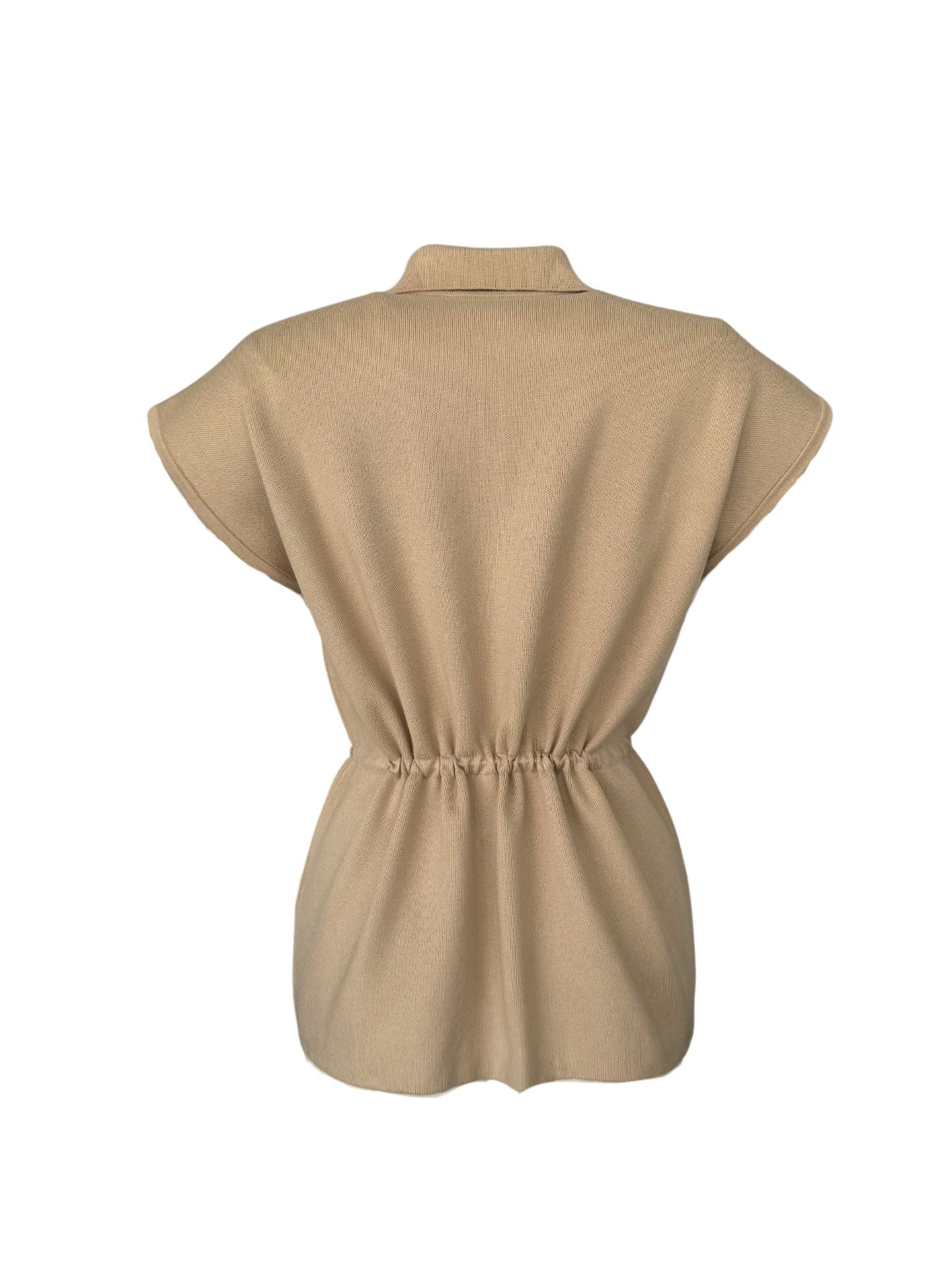 LESLY AT THE WAIST ADJUSTABLE KNITTED JACKET CAMEL