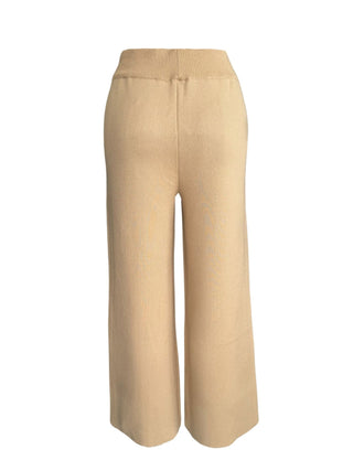 LESLY DÜĞME DETAY TRİKO PANTOLON CAMEL
