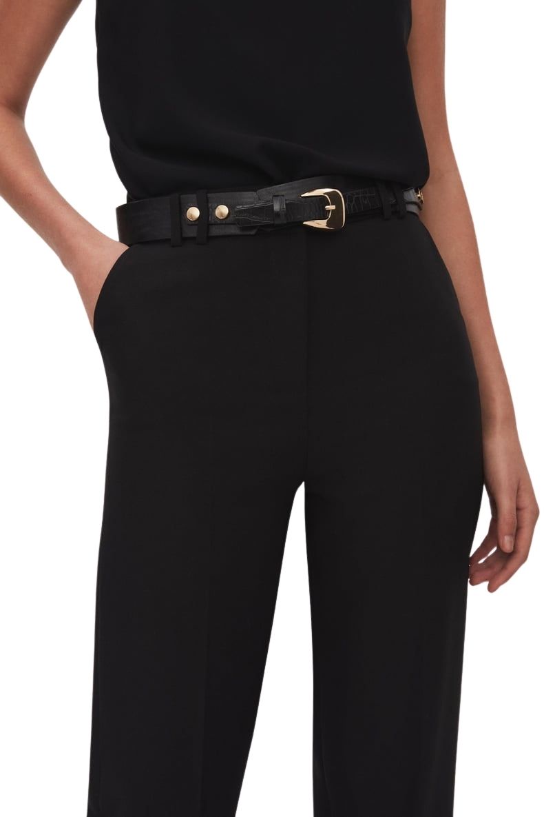 HIGH WAIST BELTED TROUSERS