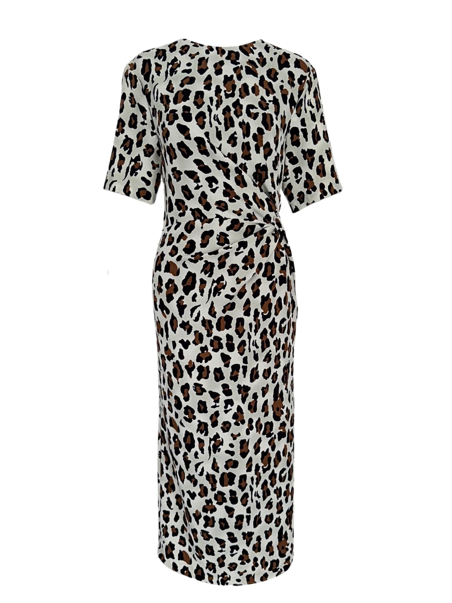 KNOT WAIST DETAIL LEOPARD PRINT DRESS