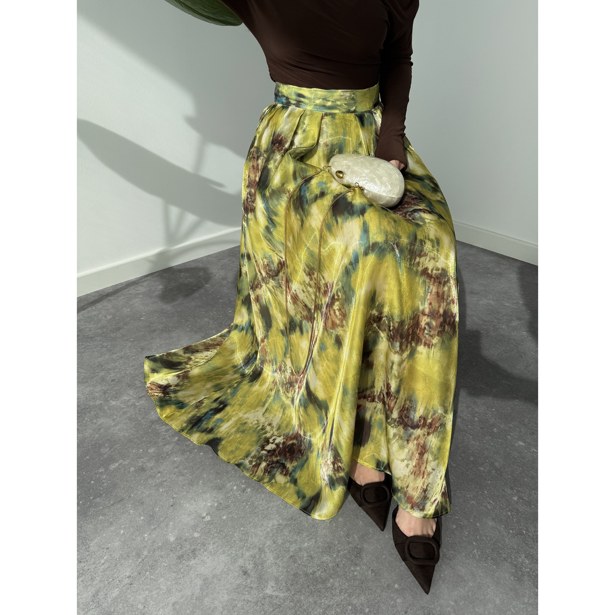 ORGANZA TULLE TIE-DYE PATTERN SKIRT