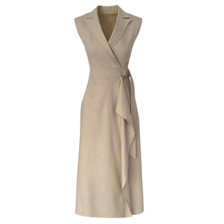 GINA KRUVAZE MODEL COTTON ELBİSE BEJ