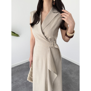 GINA KRUVAZE MODEL COTTON ELBİSE BEJ