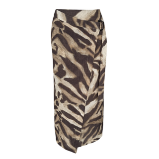 ZEBRA DESEN %100 KETEN KRUVAZE ETEK