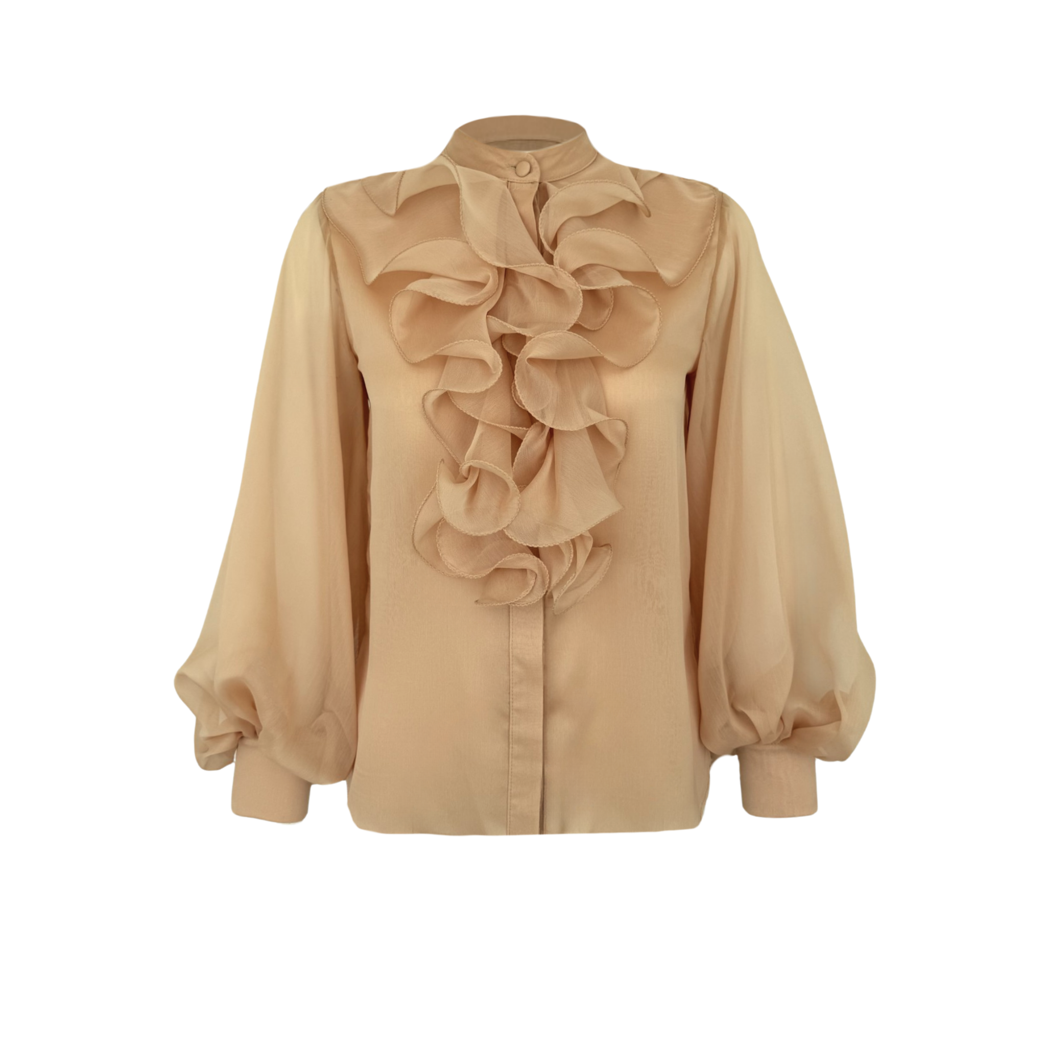 BENITA RUFFLED CHIFFON SHIRT YELLOW