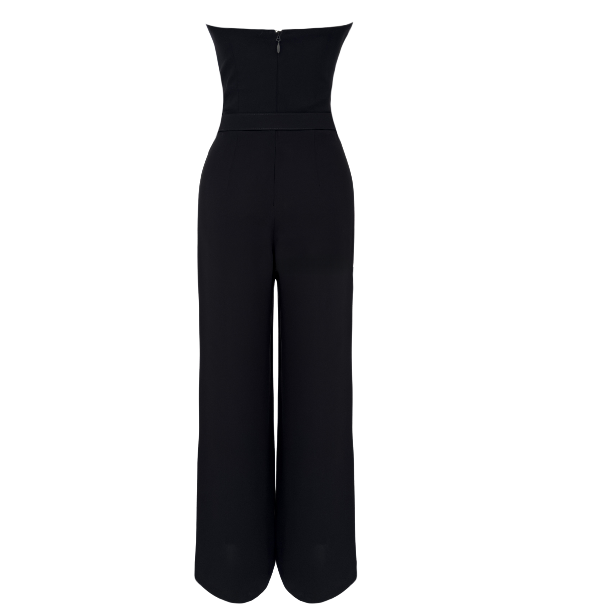 HEART COLLAR STRAPLESS JUMPSUIT BLACK