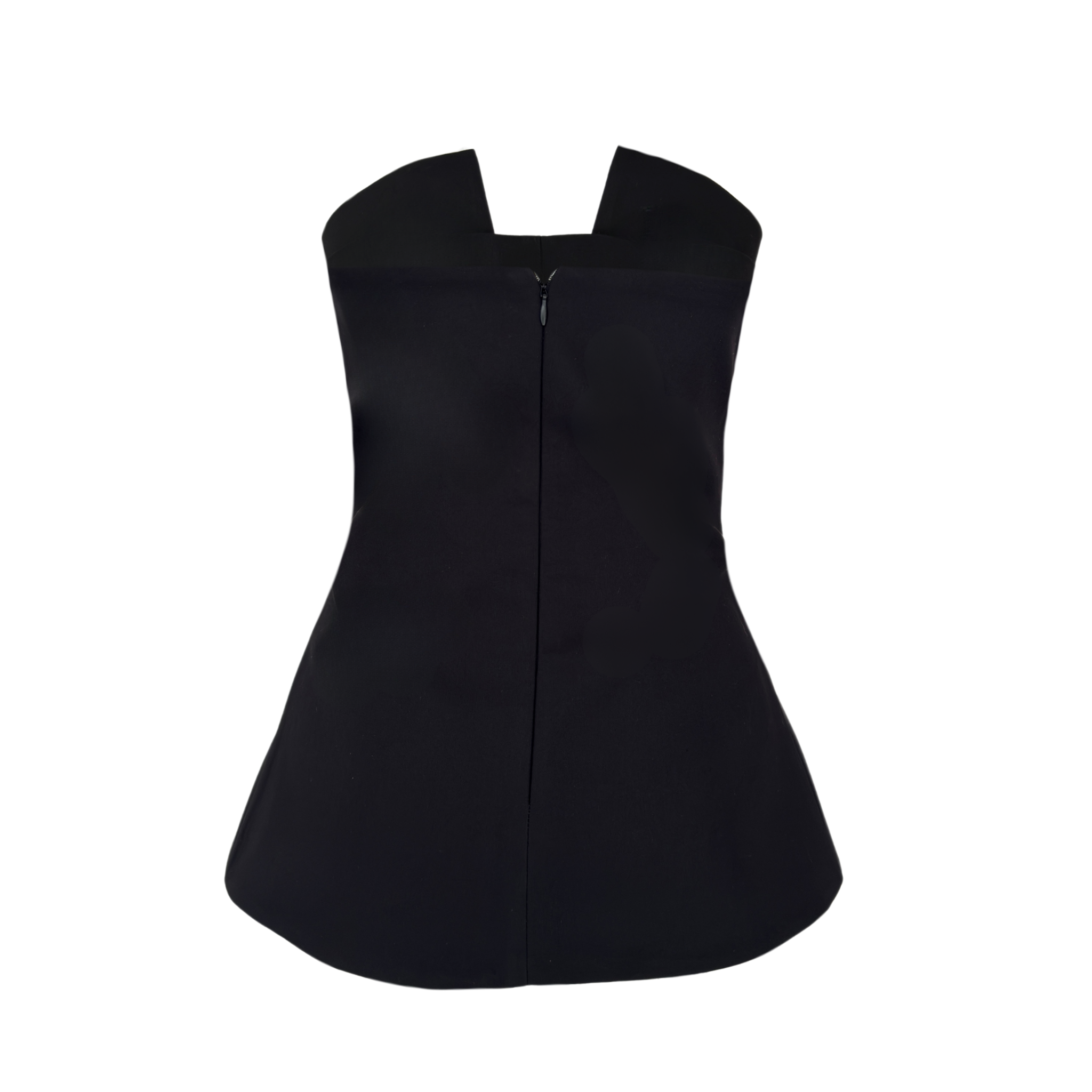 FITTED AT THE WAIST STRAPLESS BUSTIER BLACK