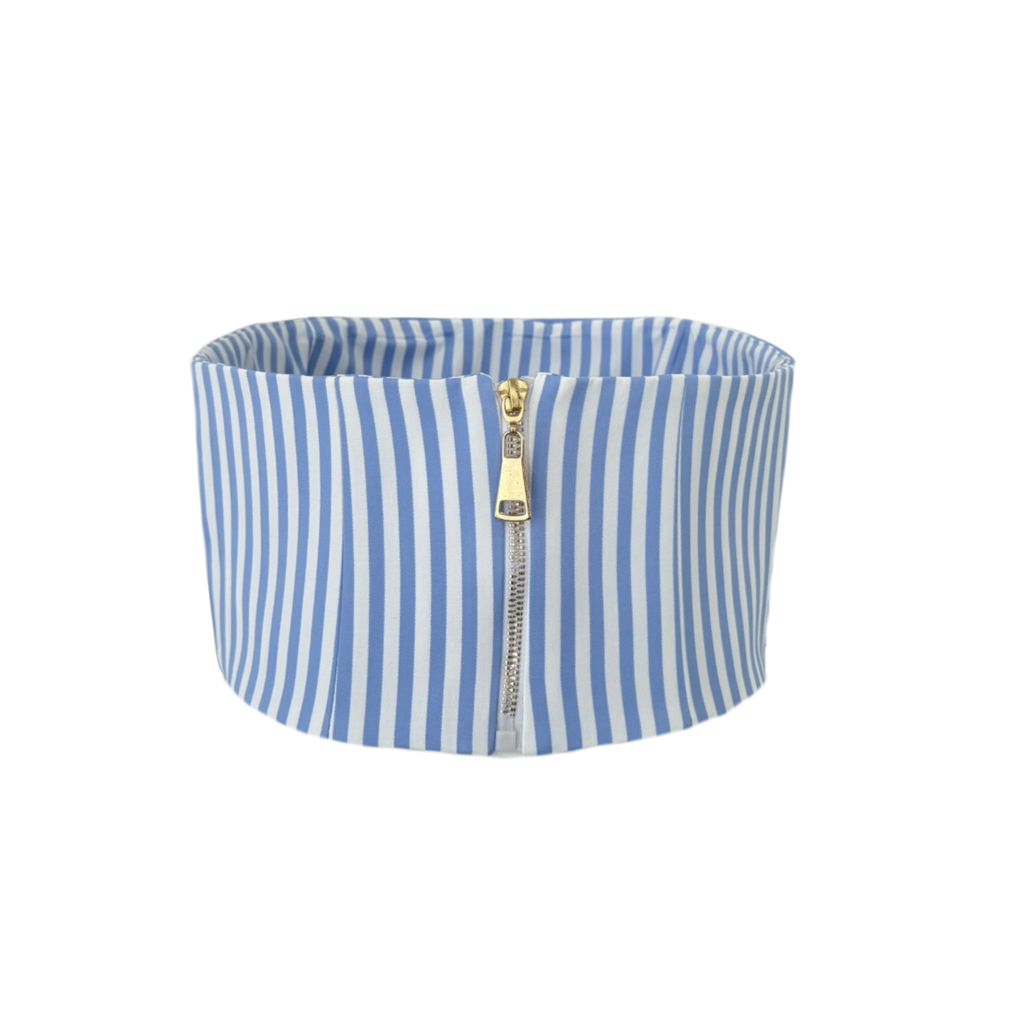 STRIPE DETAIL ASYMMETRIC NECKLINE BUSTIER BLUE