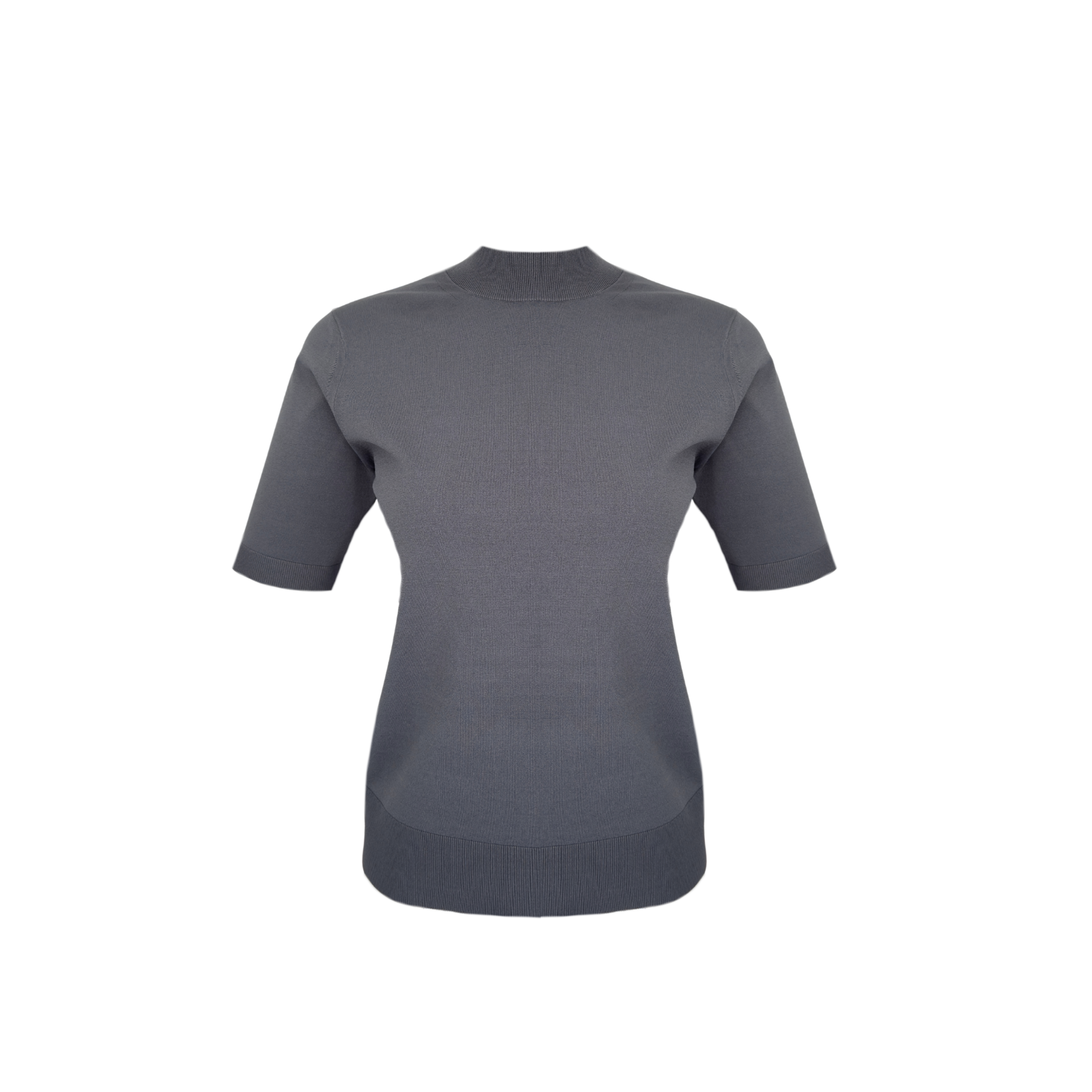 SHEER BACK DETAIL MERCERISED KNIT GREY