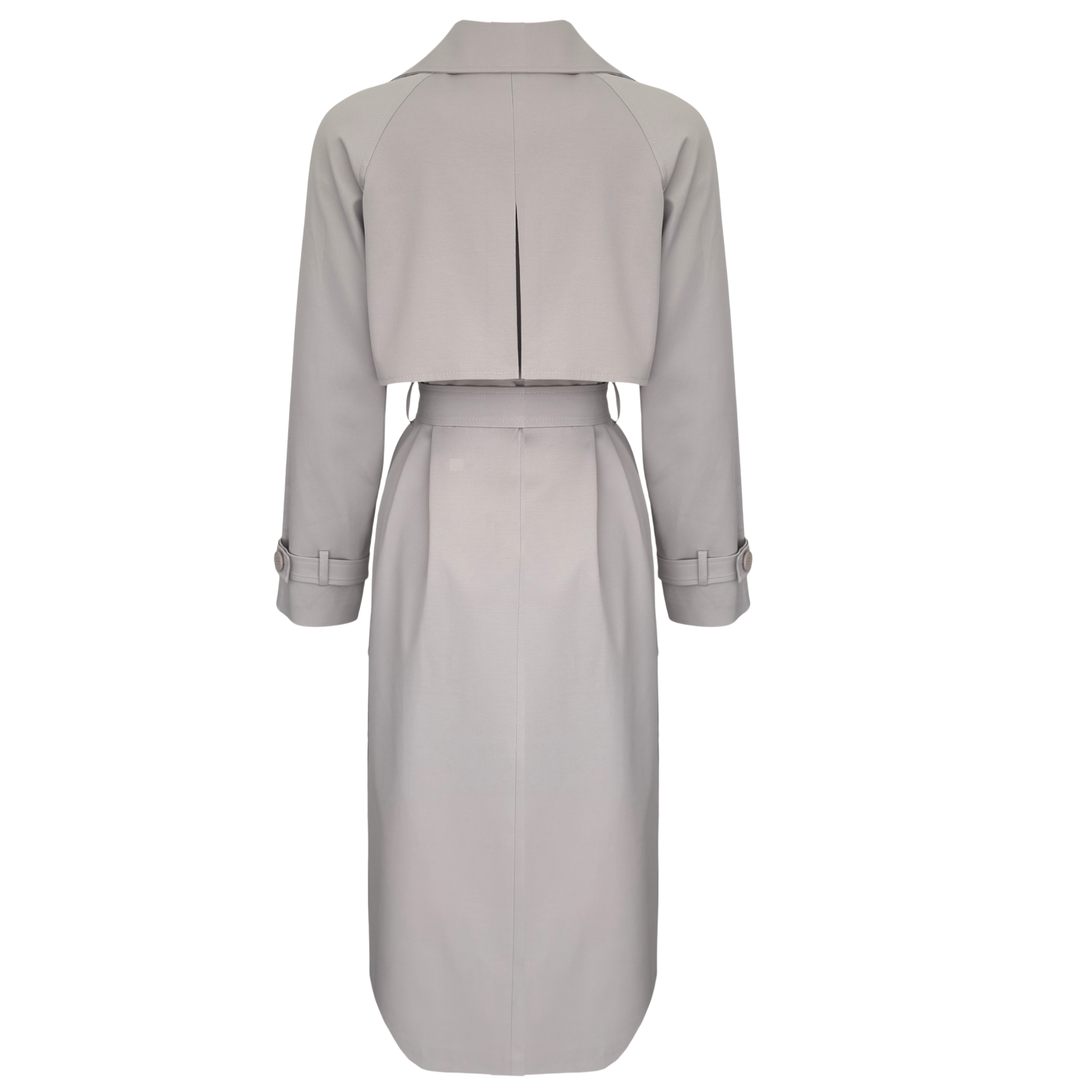 SIDES BUTTON-DETAILED WRAP STYLE TRENCH COAT STONE