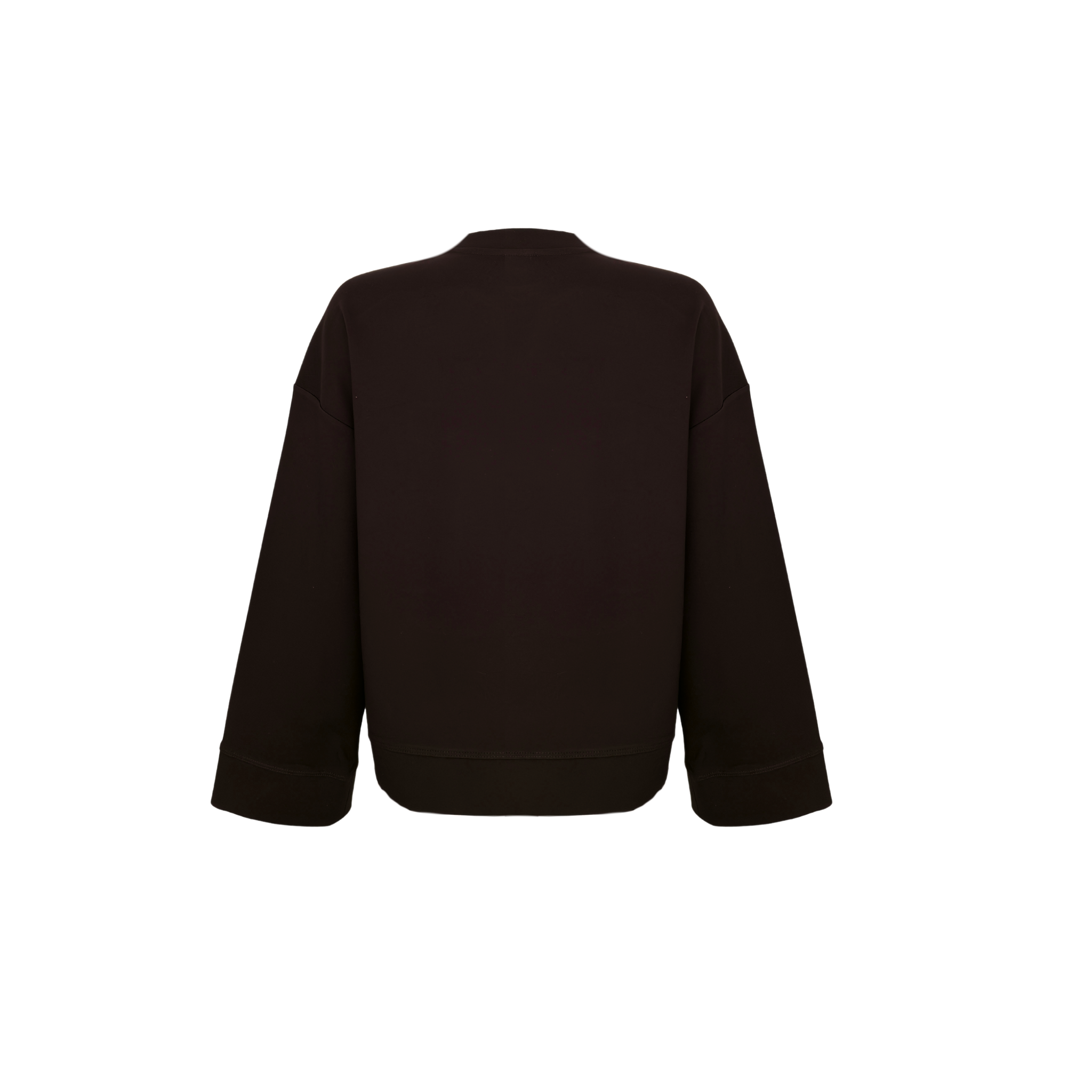 DETACHABLE ROSE DETAILED SWEATSHIRT BROWN