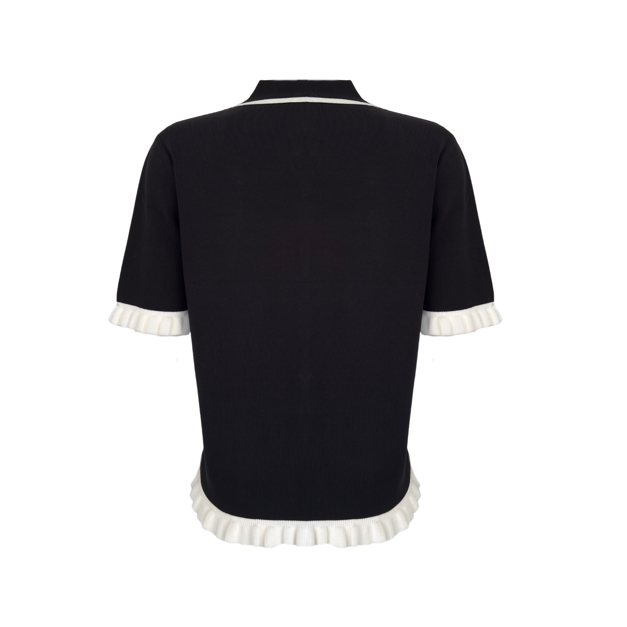 LOLA PEARL BUTTONS KNIT BLACK