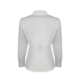 ECRU WRAP-BREASTED SHIRT WITH WAIST ACCESSORY
