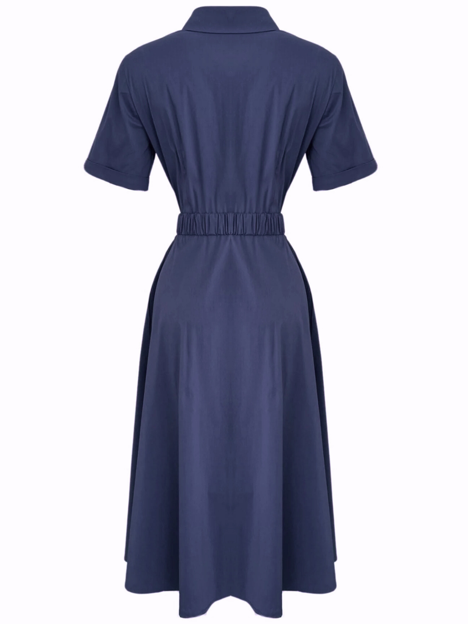 BELTED SHIRT DRESS NAVY