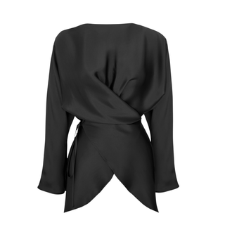 100% Rayon Satin Shimmering Set, Black