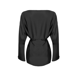 100% Rayon Satin Shimmering Set, Black