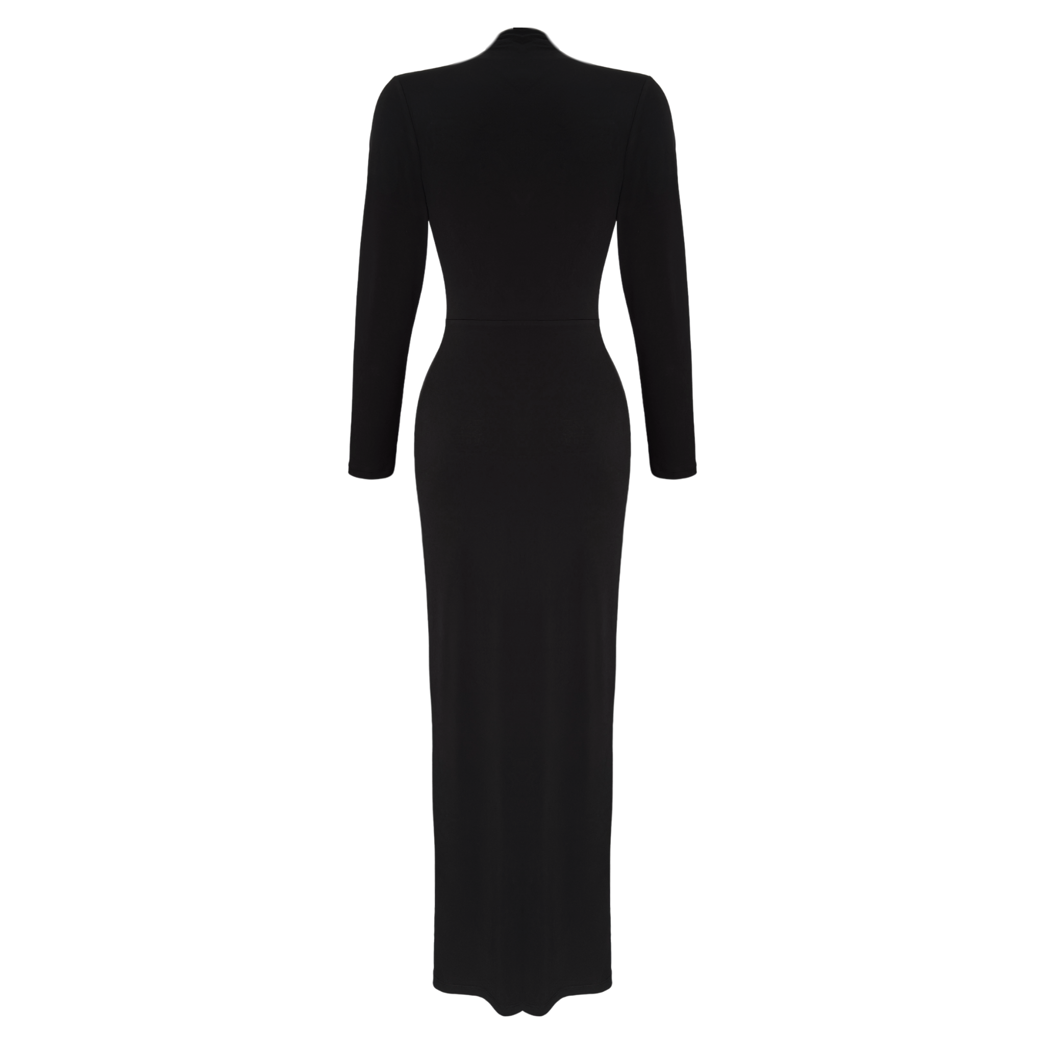 FRONT SLIT DRAPE DETAIL MAXI LENGTH DRESS
