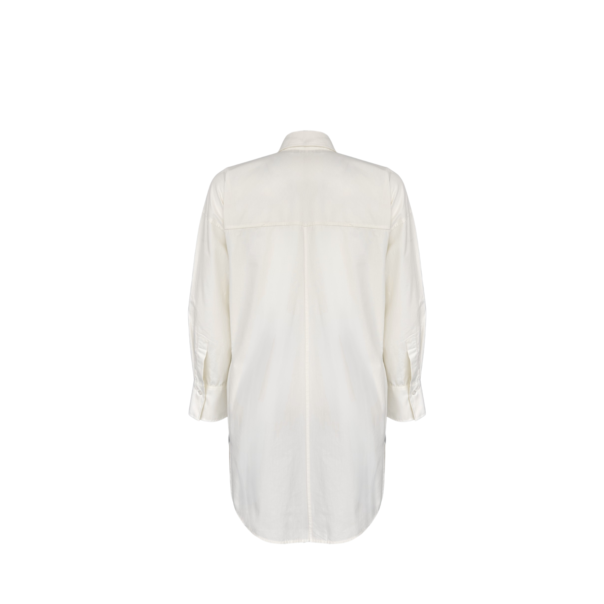 100% COTTON AT THE WAIST TIE-DETAILED SHIRT ECRU