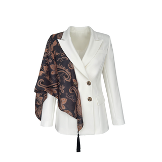 SHAWL DETAILED SET, ECRU