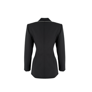 JACKET AND SKIRT SET WITH STONE EMBROIDERED COLLAR