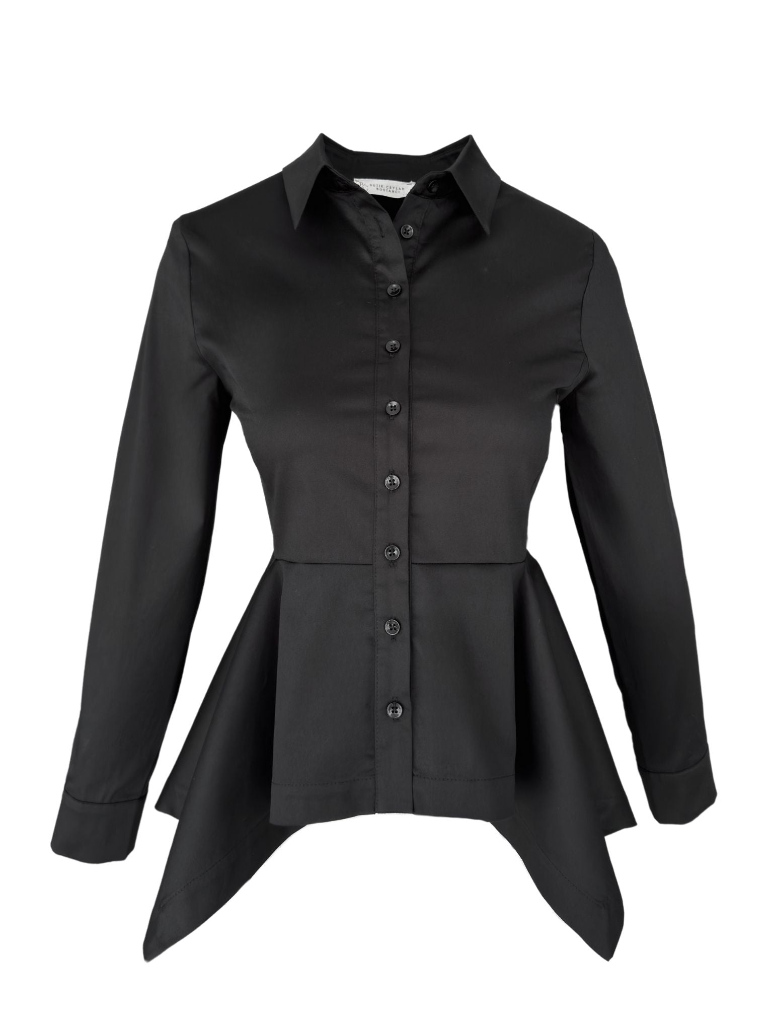 BELLA RUFFLED SHIRT BLACK