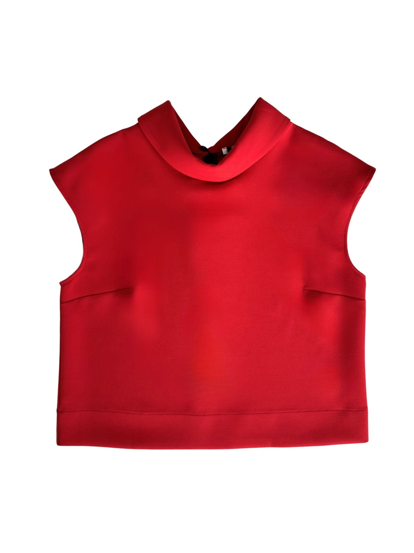 BACK DETAILED HIGH NECK BLOUSE RED