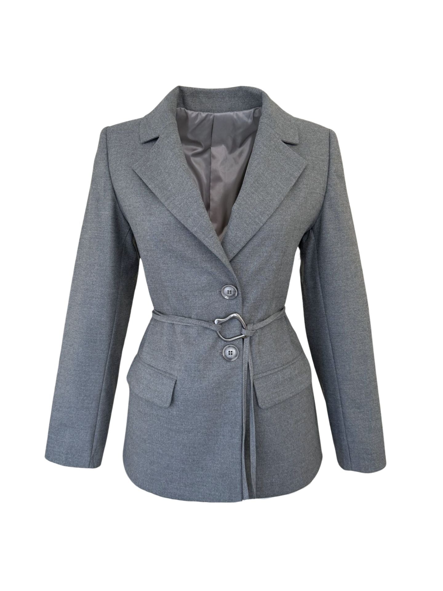 BELTED JACKET GREY