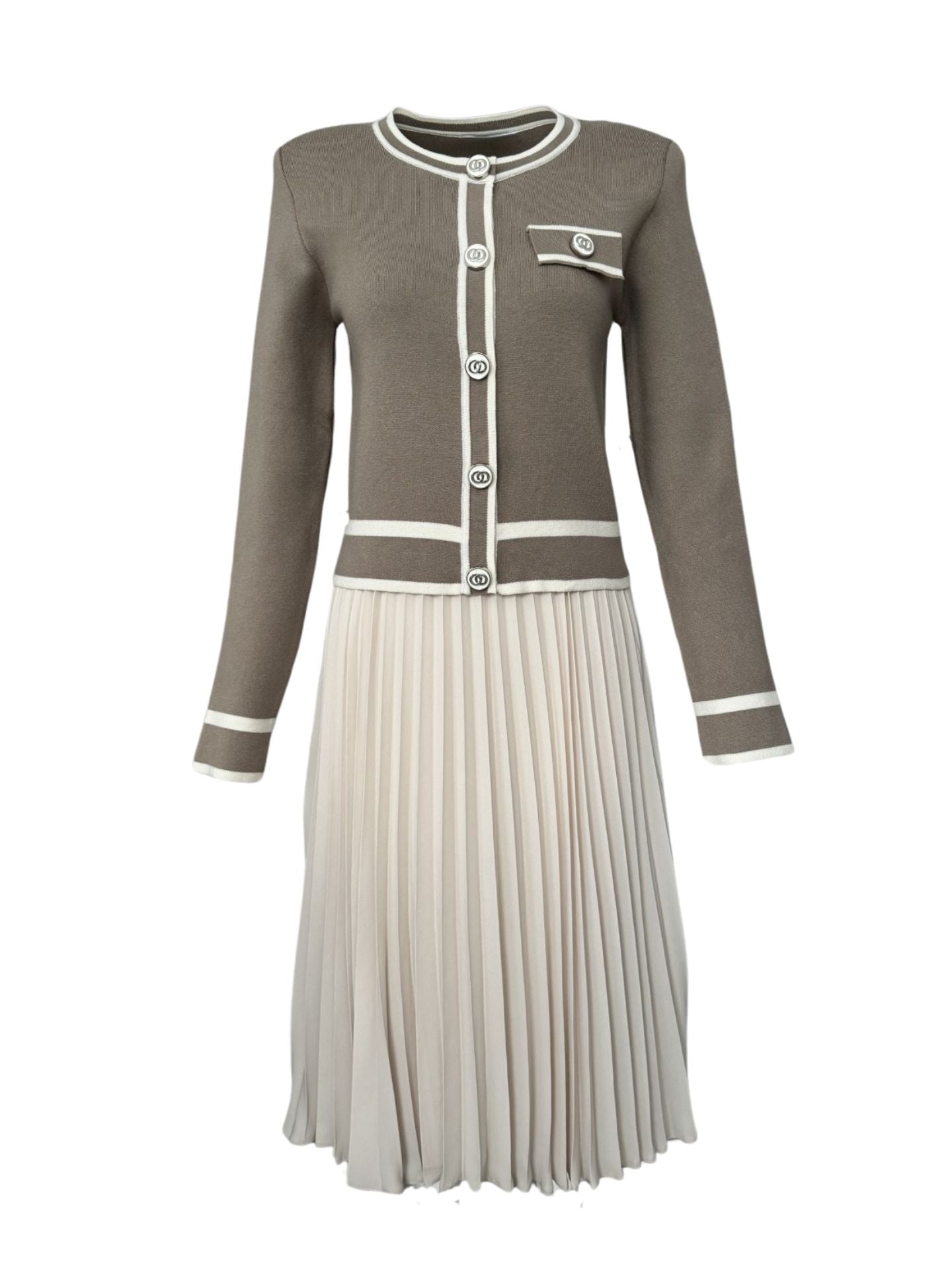 KNIT WITH JACKET SET MINK