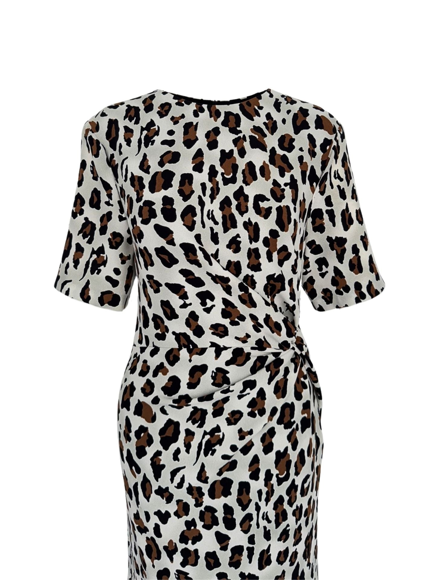 KNOT WAIST DETAIL LEOPARD PRINT DRESS