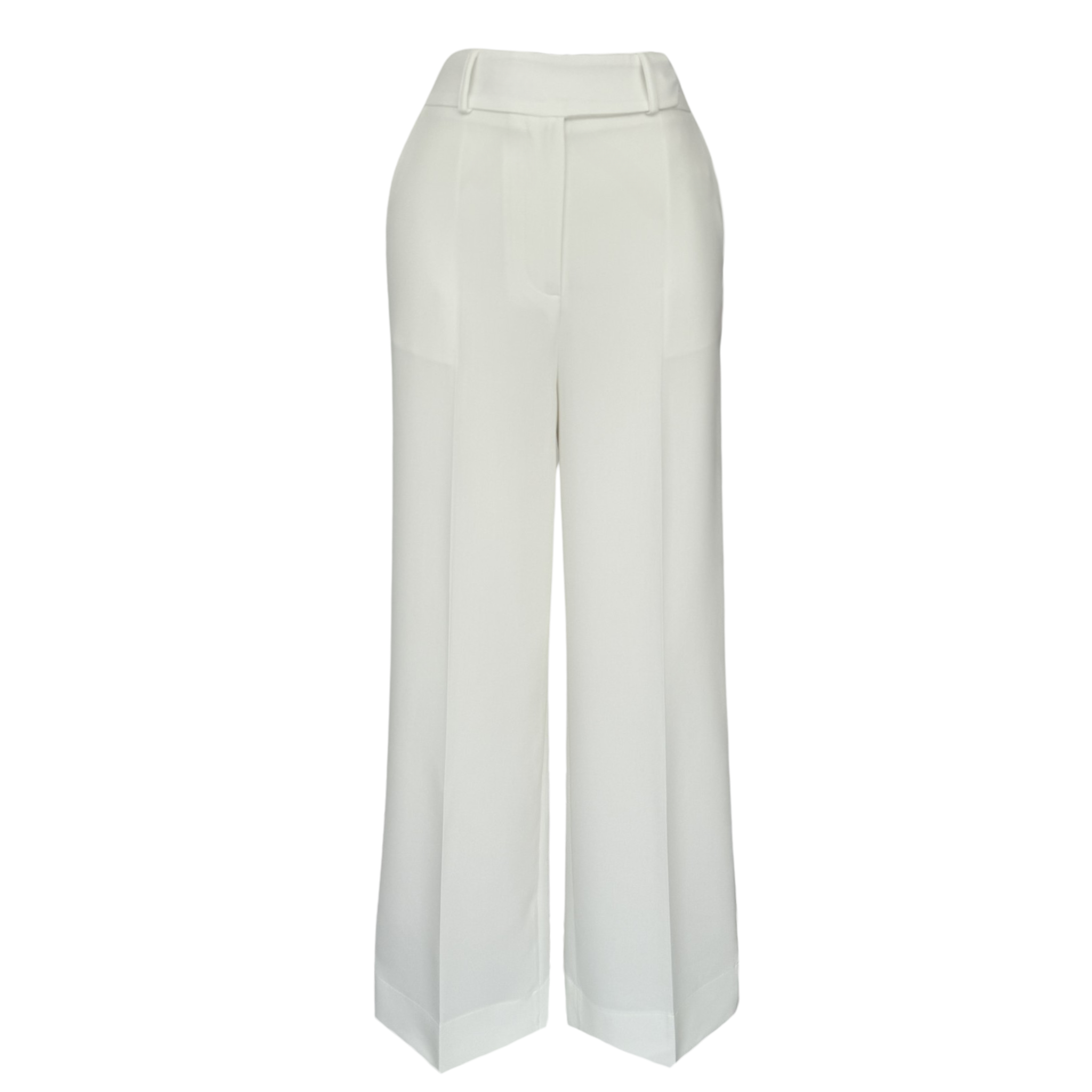 ELASTICATED PLAIN BACK LEG TROUSERS ECRU