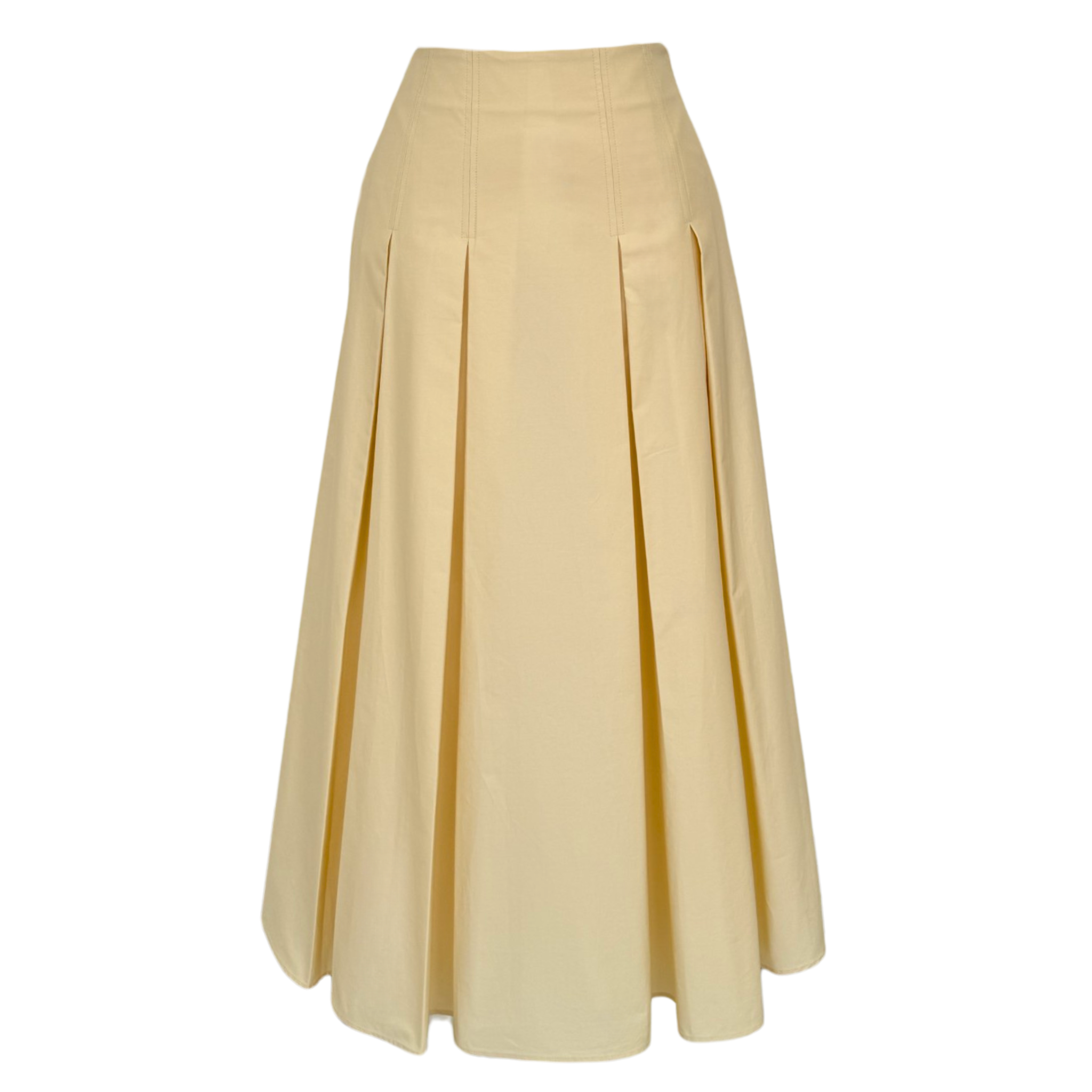 DIANA 100% COTTON PLEATED SKIRT YELLOW