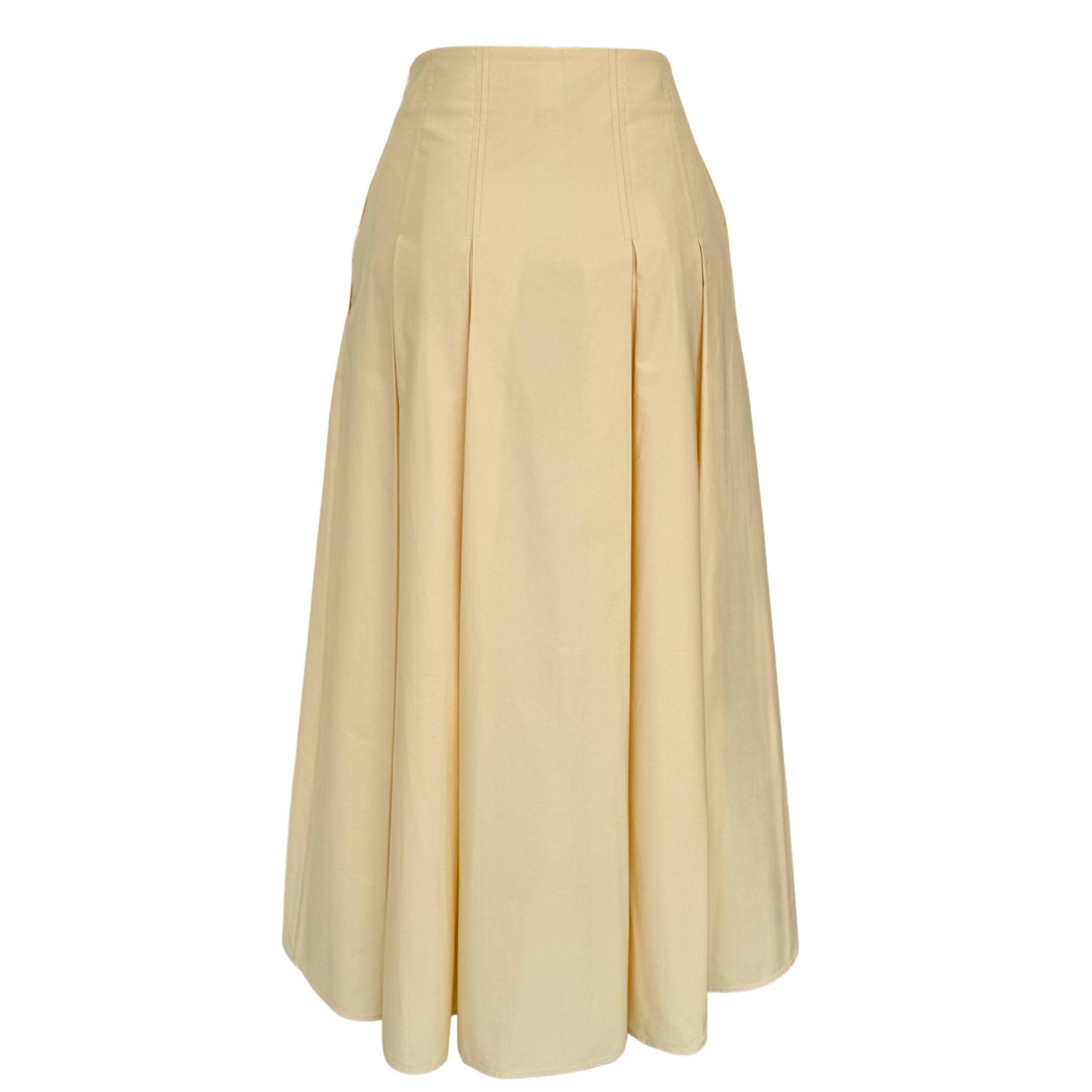 DIANA 100% COTTON PLEATED SKIRT YELLOW