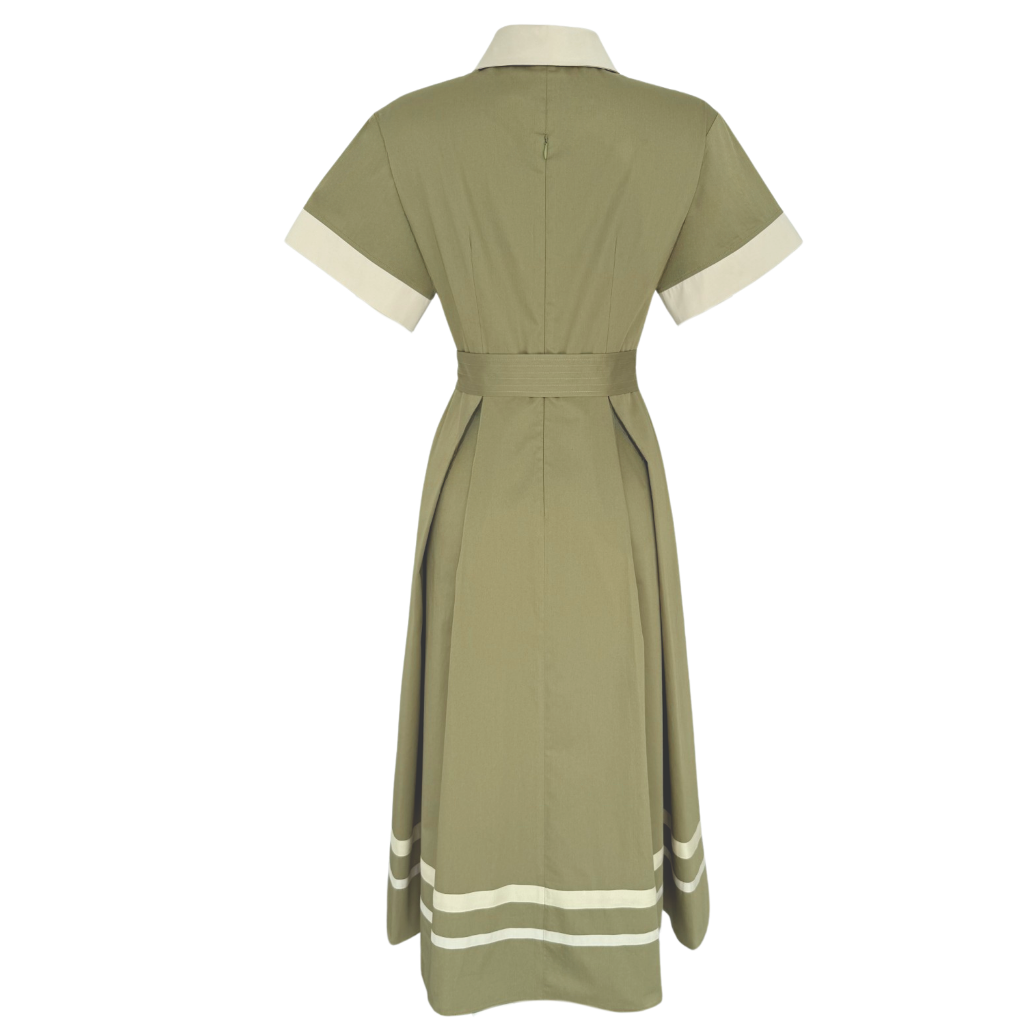 BUTTON-DETAILED 100% COTTON SHIRT DRESS