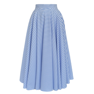 STRIPED DETAIL PUFFY SKIRT BLUE